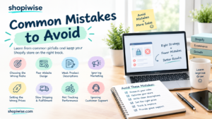 Warning triangle beside a list of crossed-out items representing common niche selection mistakes