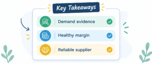 Clipboard with three checked items representing a pre-launch product checklist