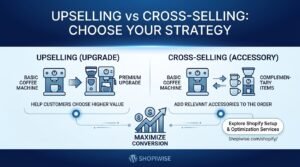 Upselling vs Cross-Selling Shopify store optimization guide banner