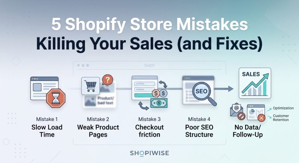5 Shopify store mistakes hurting online sales and how to fix them